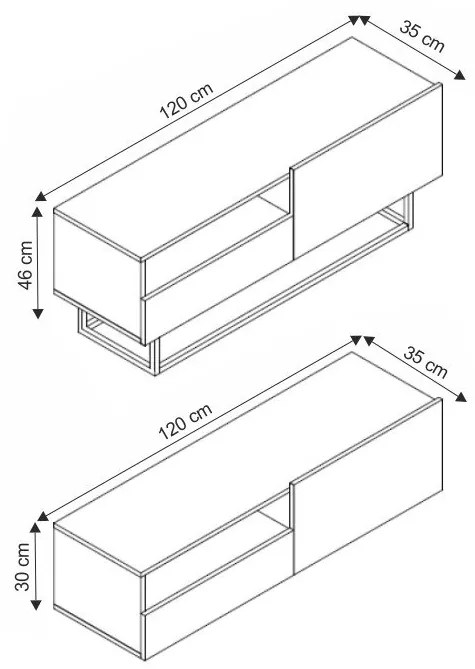 TV stolík Spring ERTVSZ 120 - biela