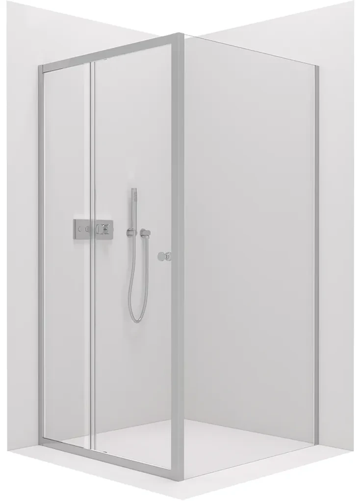 Cerano Varone, sprchovací kút s posuvnými dverami 120 (dvere) x 70 (stena) x 195 cm, 6mm číre sklo, chrómový profil, CER-CER-DY505-12070