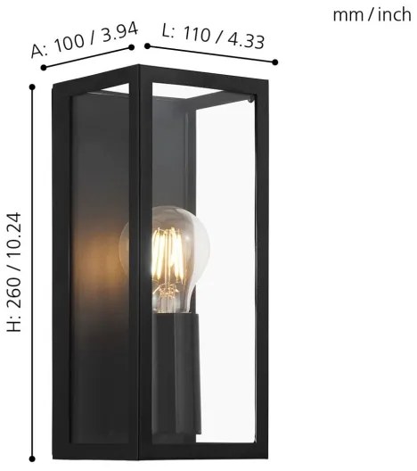 Eglo 99123 - Kúpeľňové nástenné svietidlo AMEZOLA 1xE27/60W/230V IP44
