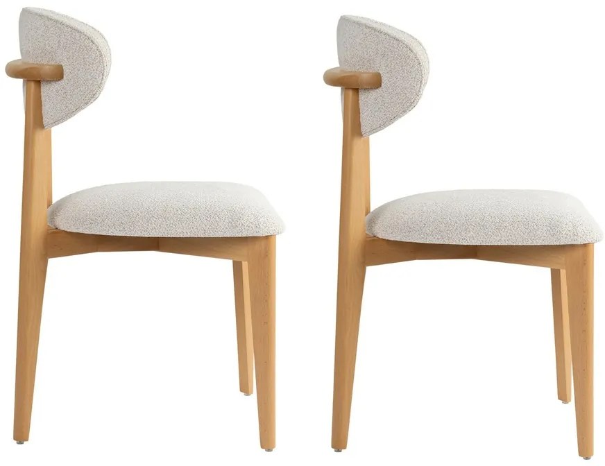 Súprava jedálenských stoličiek Lionte White and Light Oak, 2 ks