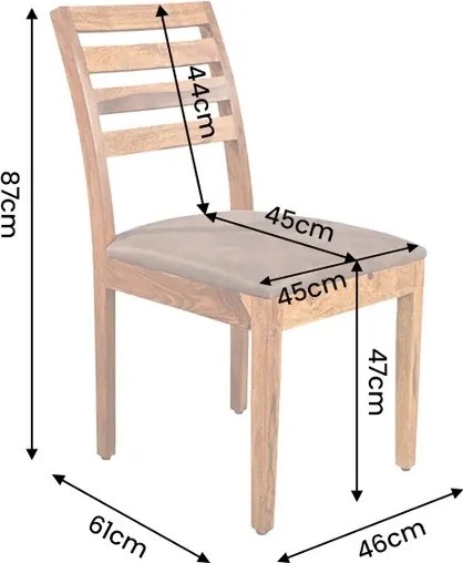Dizajnová stolička Timber Sheesham / hnedé mikrovlákno