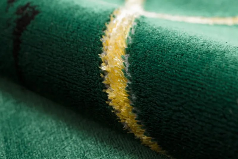 Dywany Łuszczów, Kusový koberec Emerald geometric 1012 green and gold kruh, 120x120 (priemer) kruh, zelená, chodba / predsieň