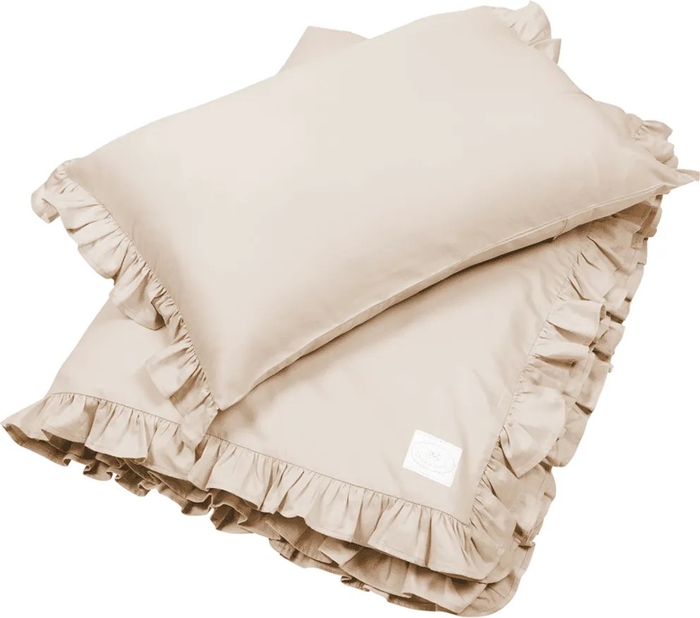 Junior obliečky s volánikmi nude 100x135cm