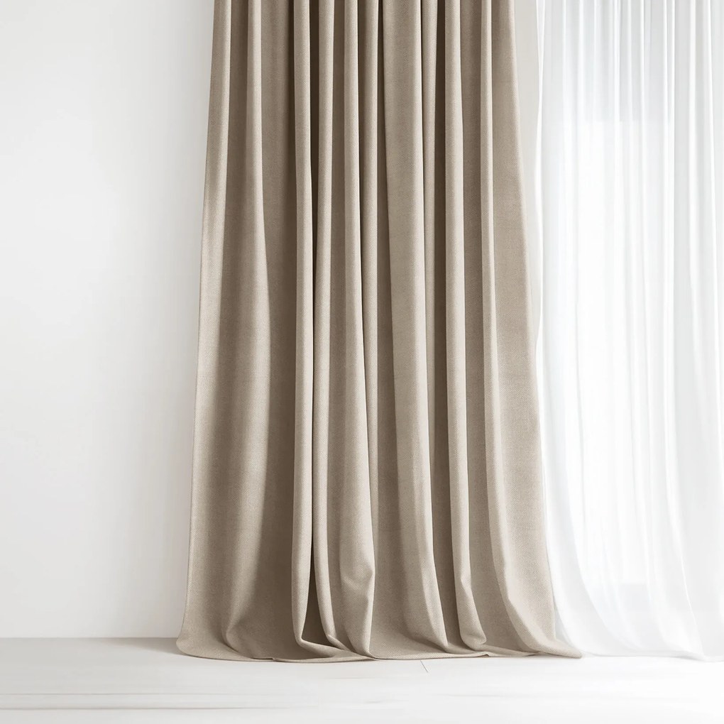 Goldea dekoračný záves malaga - kávový režný 220x135 cm