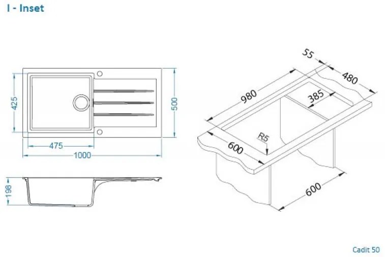 ALVEUS CZ CADIT 50 béžový 55 + pop up sifon