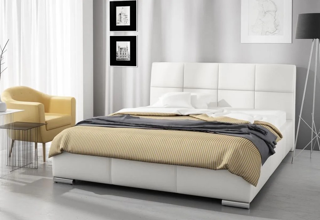 Čalúnená posteľ MONICA + matrac DE LUX, 200x200, madryt 912