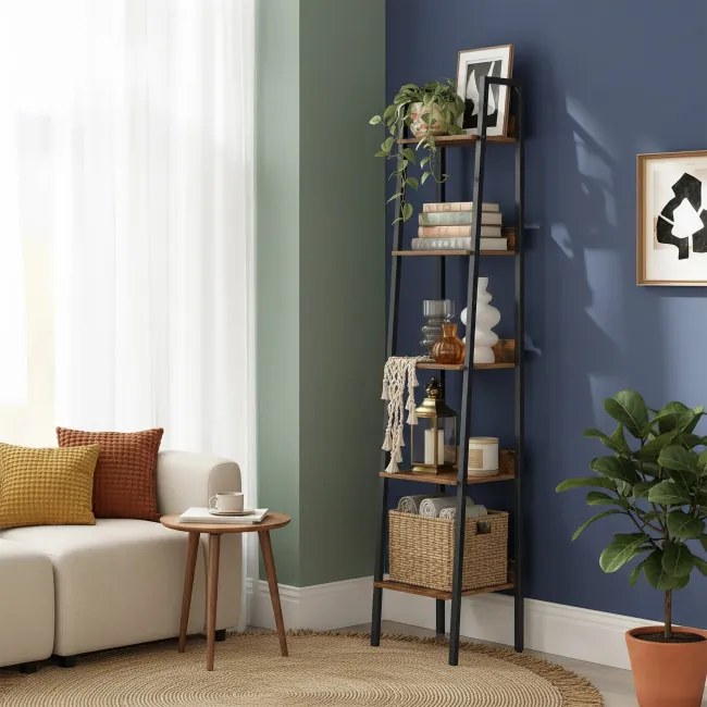 Polica RIVEN RUSTIC hnedá