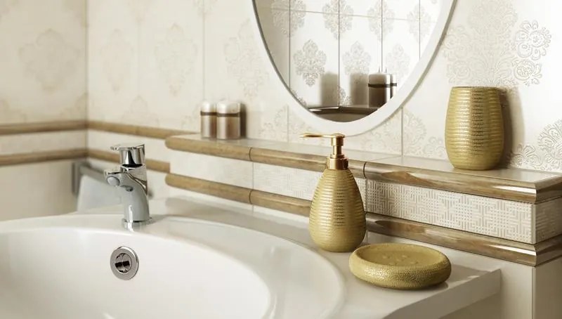 Erga Gold, toaletná WC kefa na postavenie, zlatá štruktúrovaná, ERG-06305
