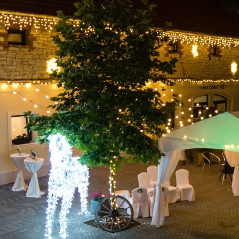 DECOLED Party osvětlení 5 m, 10 teple bílých LED, IP67