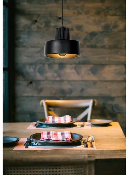 Lucide 20419/20/30 - Luster na lanku OPHELIA 1xE27/40W/230V pr. 20 cm čierna