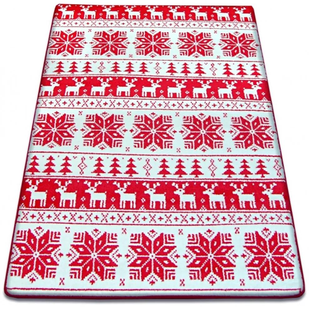 *Kusový koberec Vianočné motívy červený 100x170cm