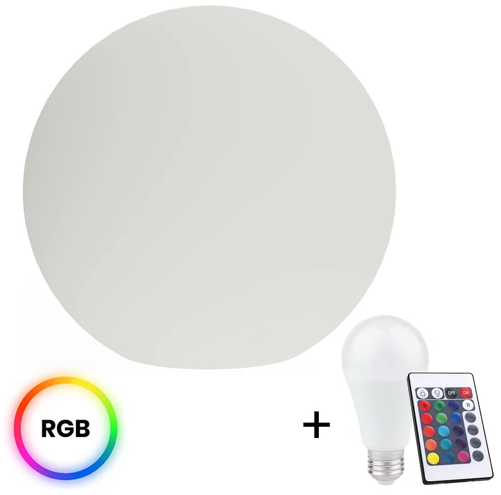 Exteriérové svietidlo Globo + LED žiarovka E27 RGB 10w + diaľkové ovládanie, (fi 30cm)