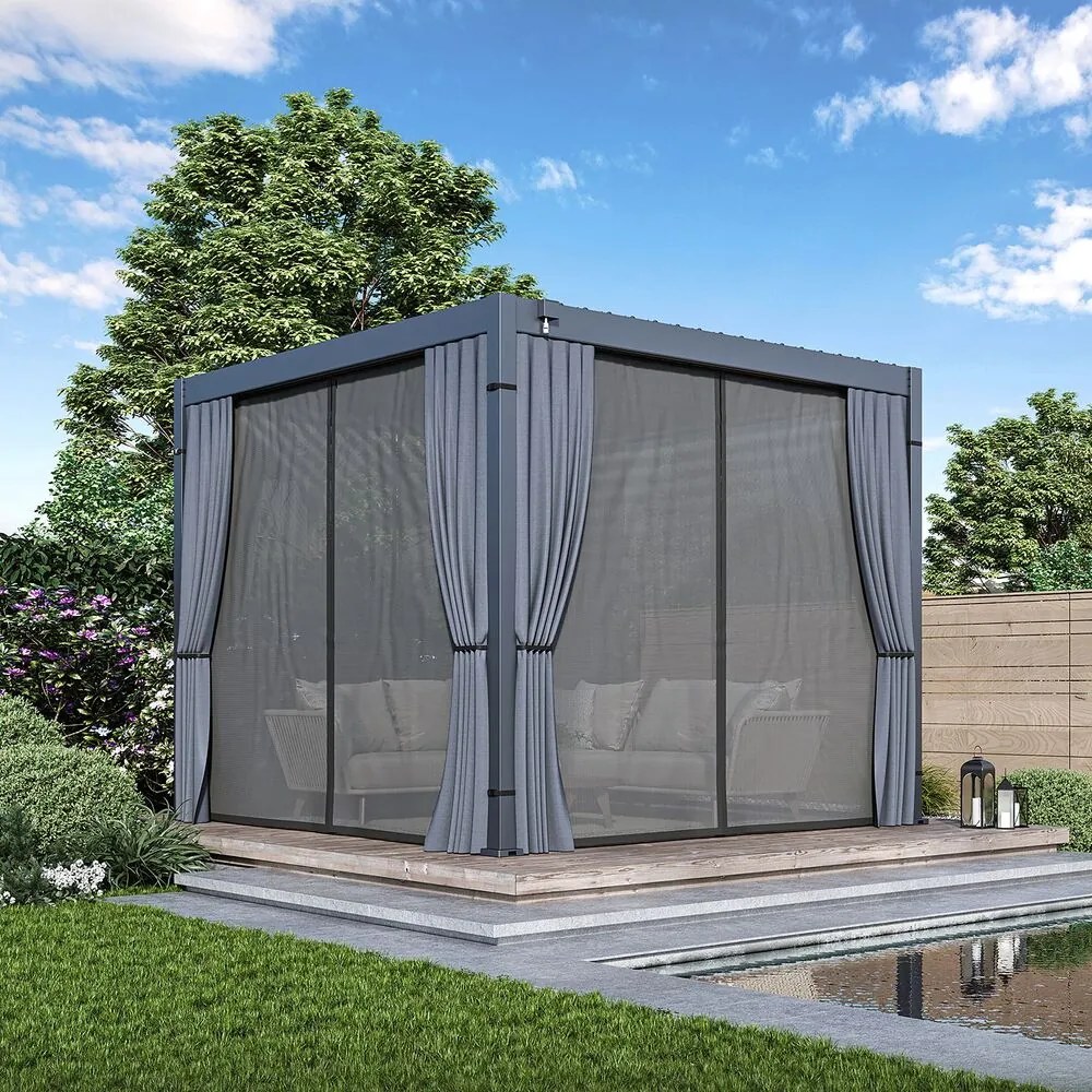 Bioklimatická pergola ECO 3x3 m, oceľ - voľne stojaca