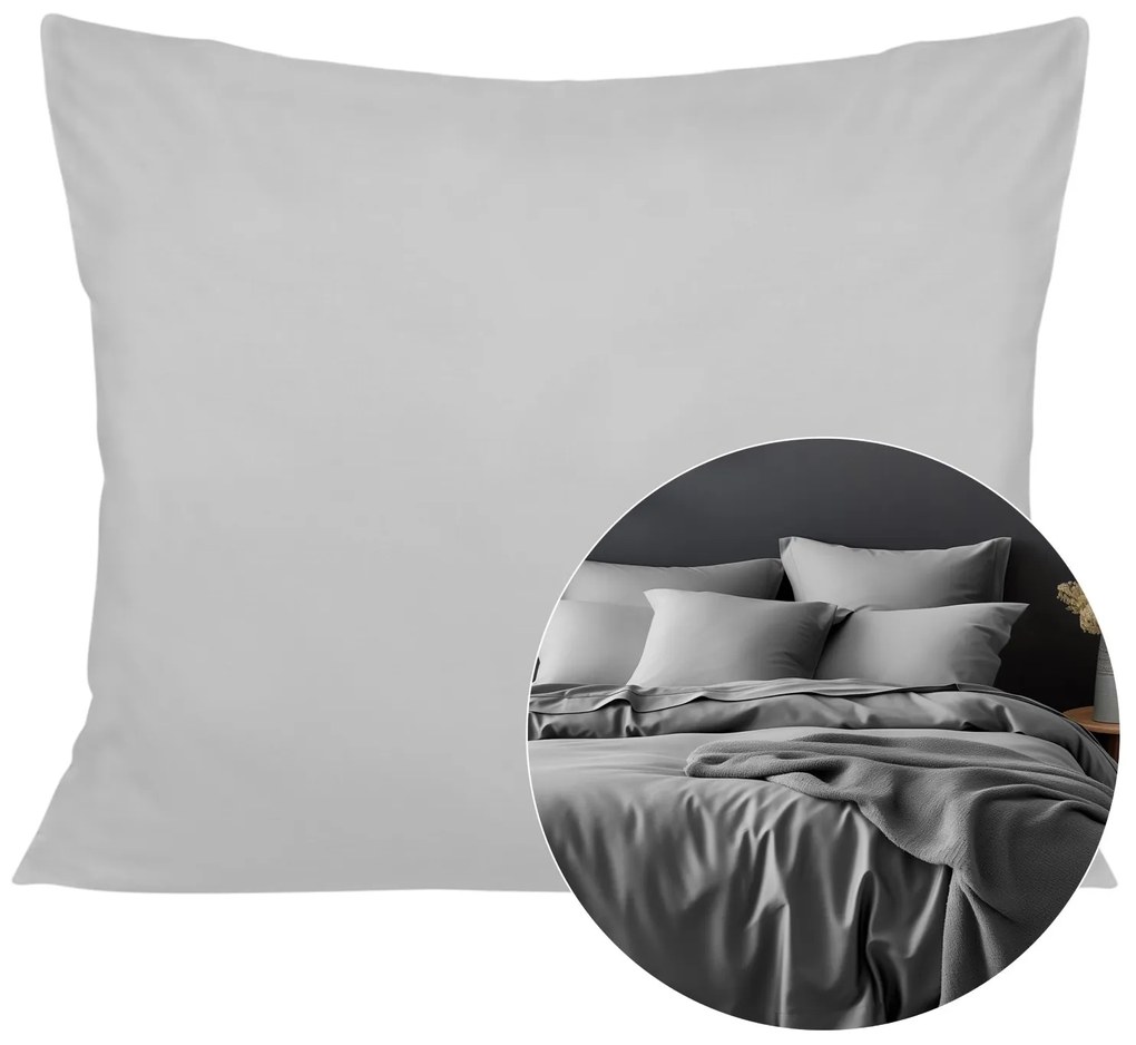 SATÉNOVÁ OBLIEČKA NA VANKÚŠ 024 SVETLO 70X80 CM SIVÁ