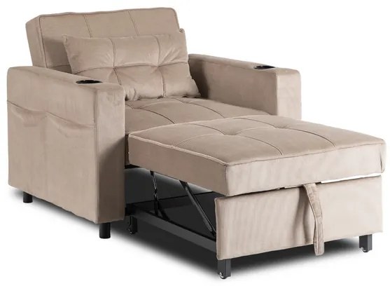 Kreslo JEREMY bežové, z manšestru