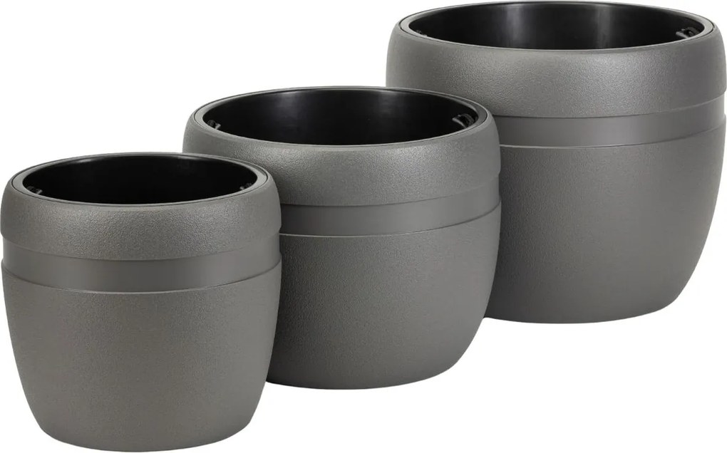 PLASTOVÝ KVETINÁČ LUNA CLASSIC 33X30 CM ANTRACITOVÁ