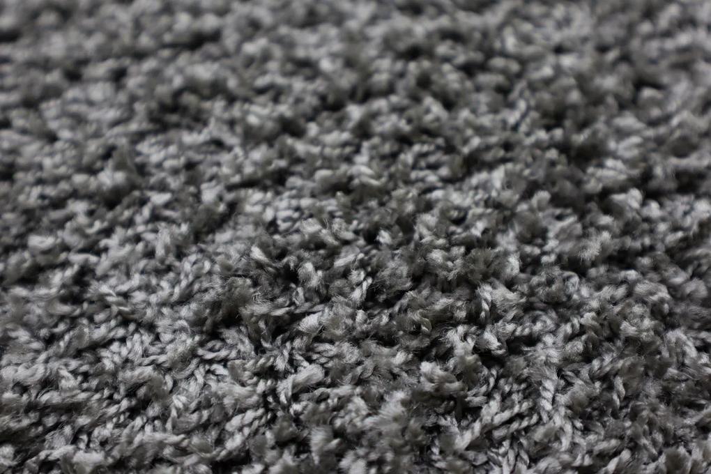 Vopi koberce Kusový koberec Color Shaggy sivý kvietok - 160x160 kvietok cm