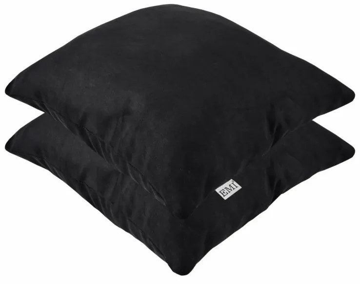 Vankúš čierny semiš EMI, Vankúš 45x45 cm