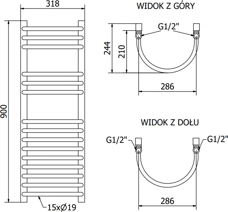 Mexen Eros, elektrické vykurovacie teleso 900 x 318 mm, 300 W, čierna, W112-0900-318-2300-70