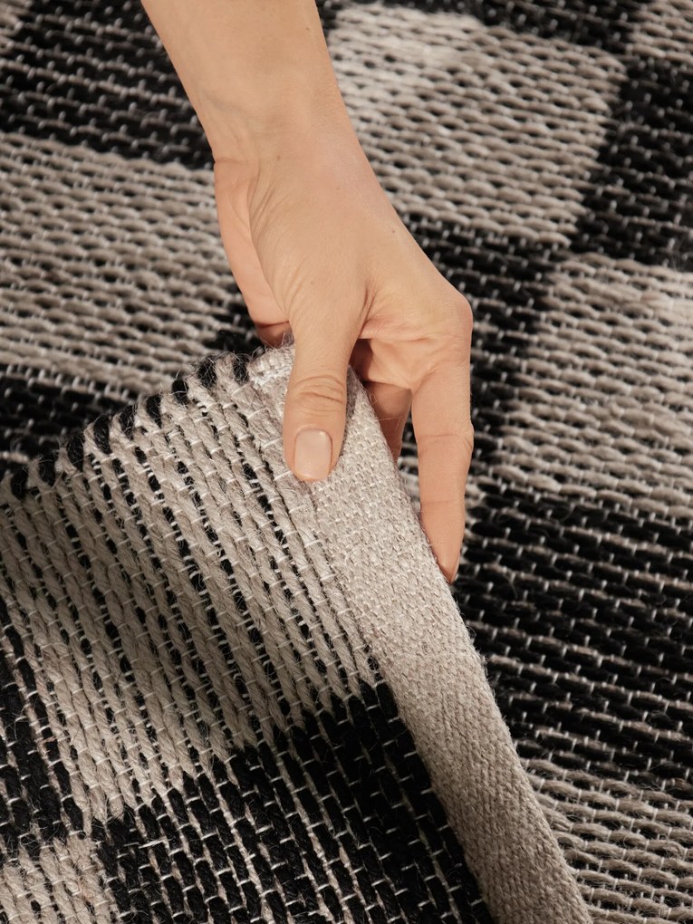 Hanse Home, Behúň Handloom 106333 Rex White Black, 80x200, čiernobiela, chodba / predsieň