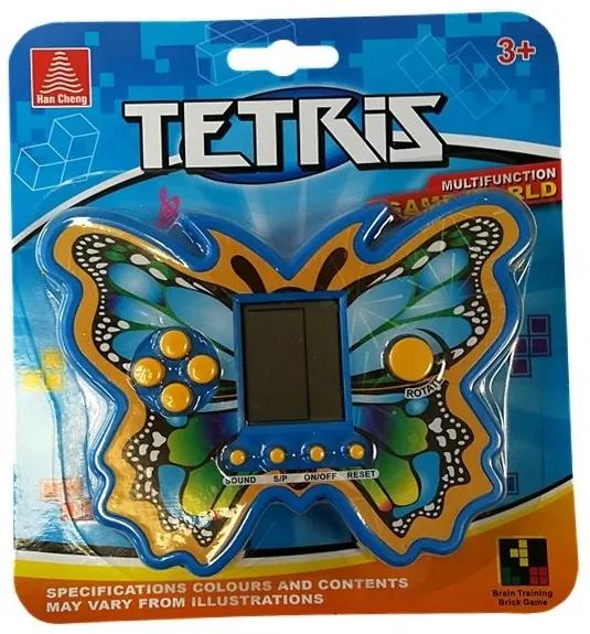 LEAN TOYS Elektronická hra Tetris v tvare motýľa - modrá