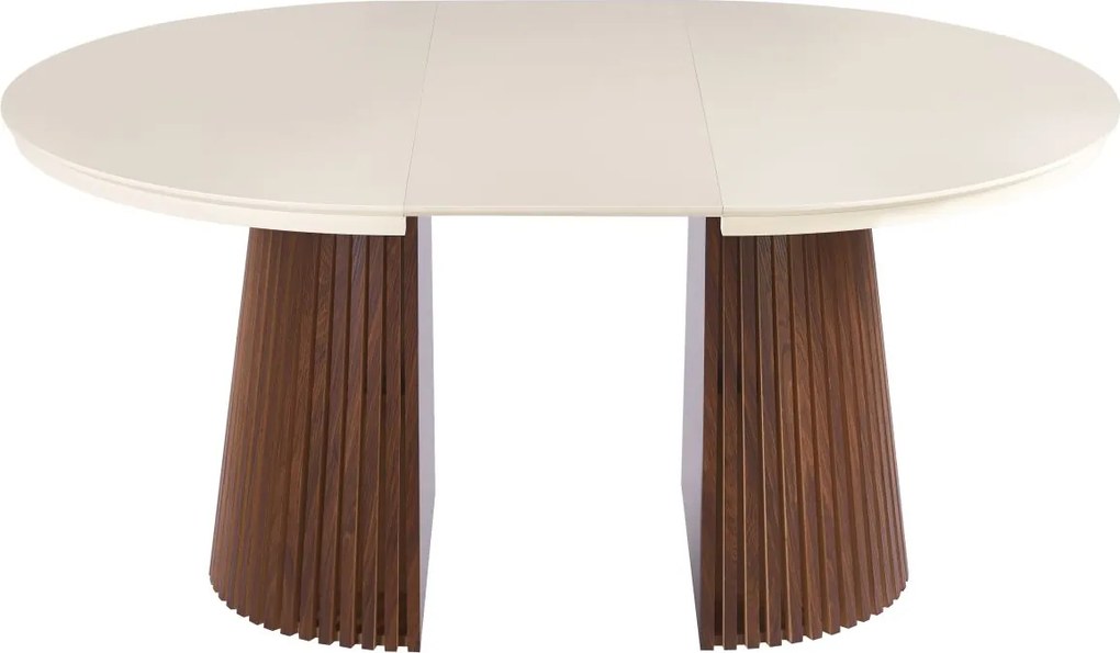 Vintino Jedálenský stôl NEVIO 120–160–200 × 120 cm – kašmír / orech