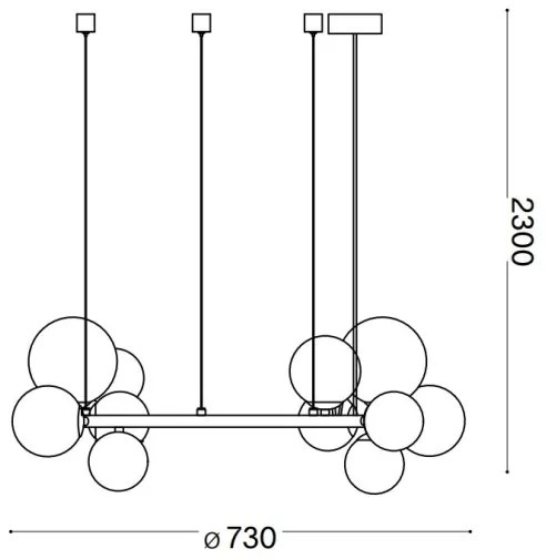 Ideal Lux - LED Luster na lanku PERLAGE 11xG9/3W/230V pr. 73 cm zlatá/biela