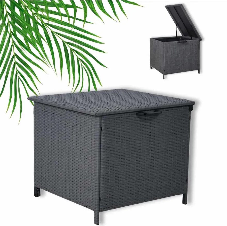 Sivý záhradný úložný box z technoratanu XL