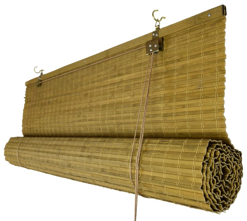 Bambusová zatemňovacia roleta - svetlohnedá (orech) Šírka rolety: 100 cm, Rozvin rolety: 150 cm