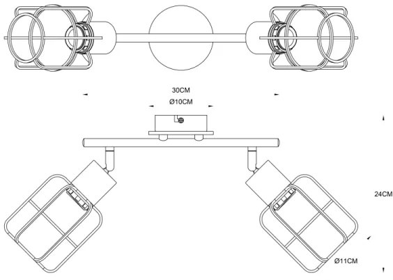 Globo 54037-2 - Bodové svietidlo WILLA 2xE27/60W/230V
