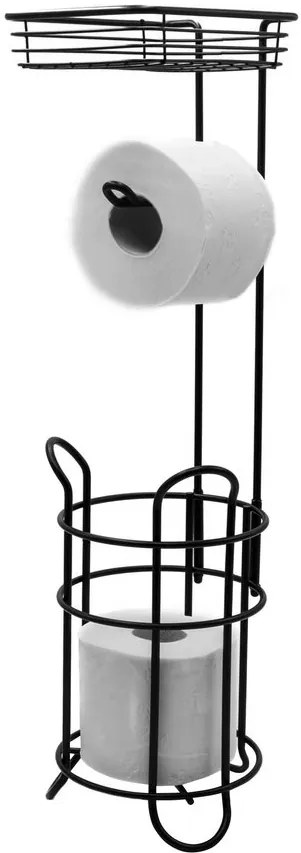 Ridder Ridder, MILA stojan s držiakom na toaletný papier, čierná/keramika, 2163910