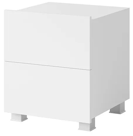Nočný stolík Calabria (biela matná + lesk biely). Akcia -17%. Vlastná spoľahlivá doprava až k Vám domov. 1051553