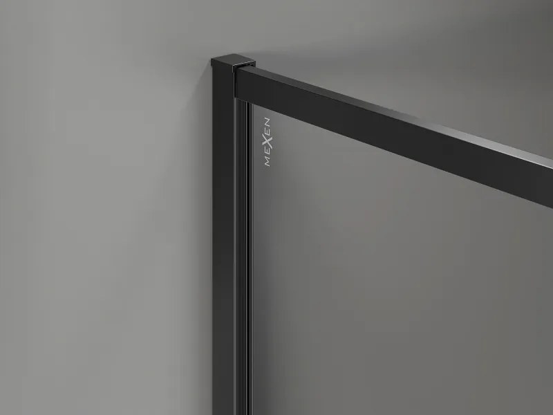 Mexen, Mexen Kioto-XF sprchová stena s rámom 70 x 202 cm, priehľadná 10 mm, čierna - 800-070-104-70-00-X
