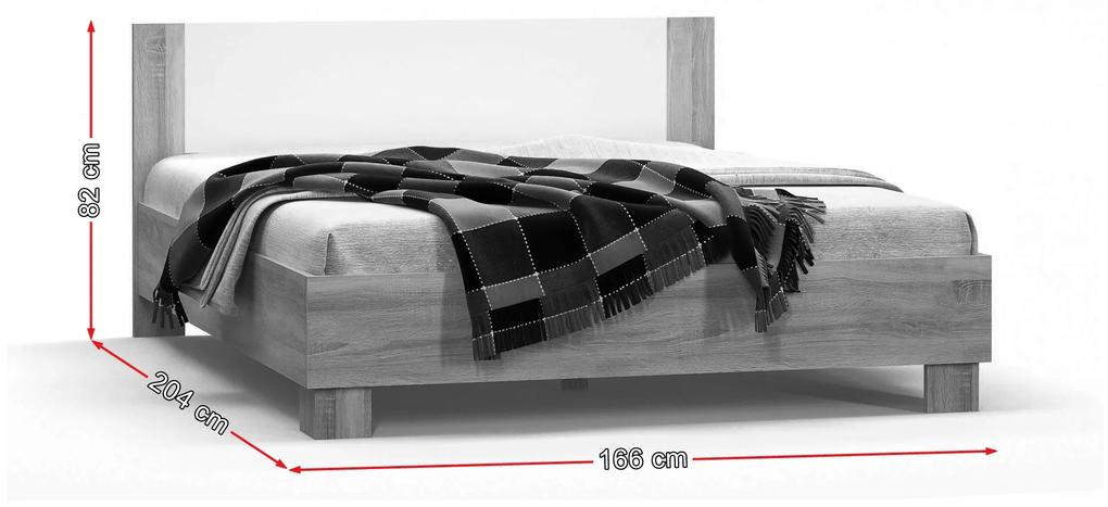 Manželská posteľ 160 cm Marlon (dub sonoma + biela) (s roštom). Vlastná spoľahlivá doprava až k Vám domov. 787043