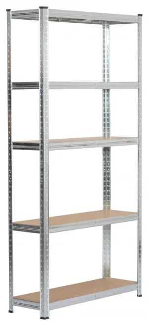 Set 2 kovových regálov 90x30x180 cm strieborný
