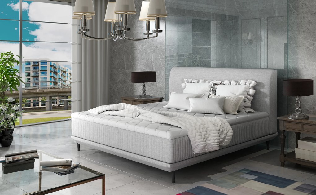 Moderná posteľ Aveiro 180x200cm, sivá Savana + matrac