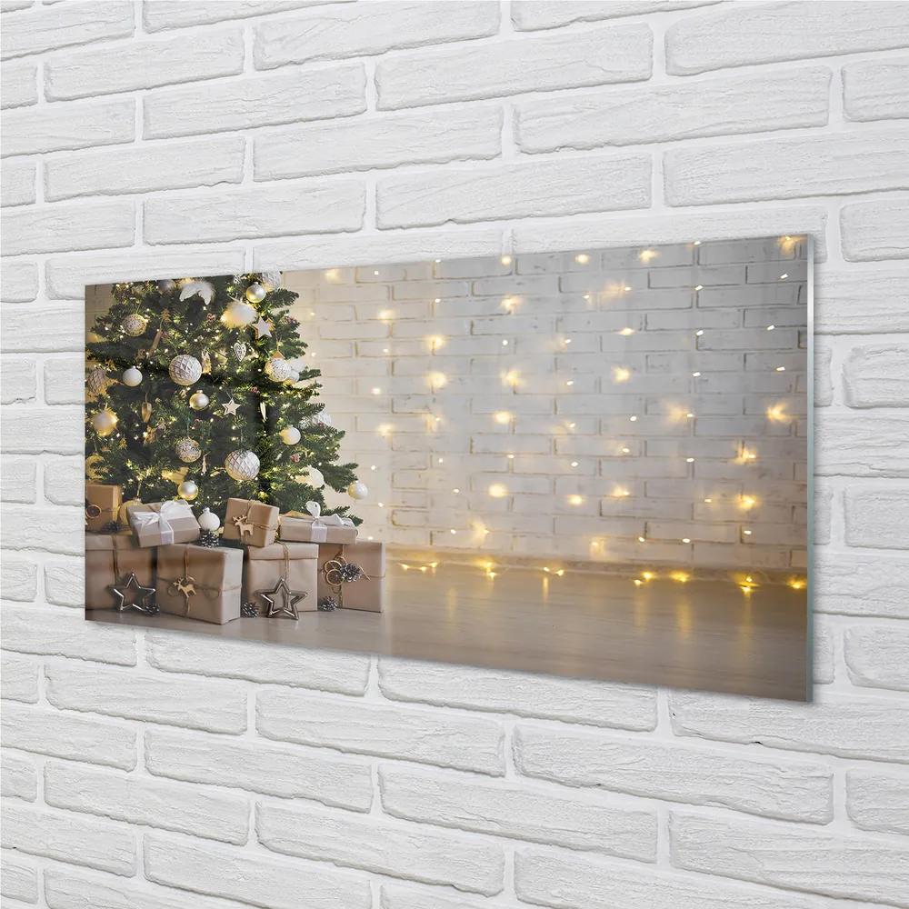 Obraz plexi Ozdoby na vianočný stromček darčeky 125x50 cm