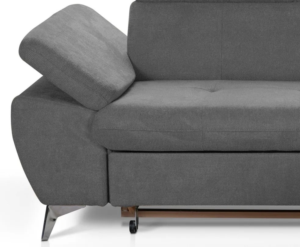 Rohová sedacia súprava Gisele, stredne šedá látka, pravý roh