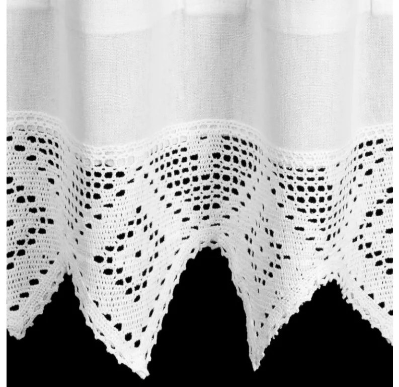 DECOREUM Záclona s čipkovým vzorom 150 cm x 30 cm biela 60% bavlna 40% polyester 103153