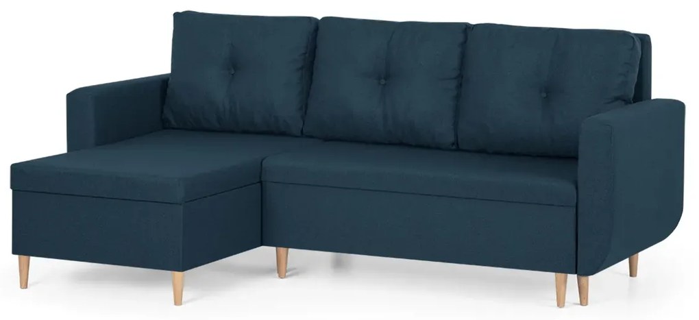 Rozkládací rohová sedací souprava DORIS Tmavomodrá