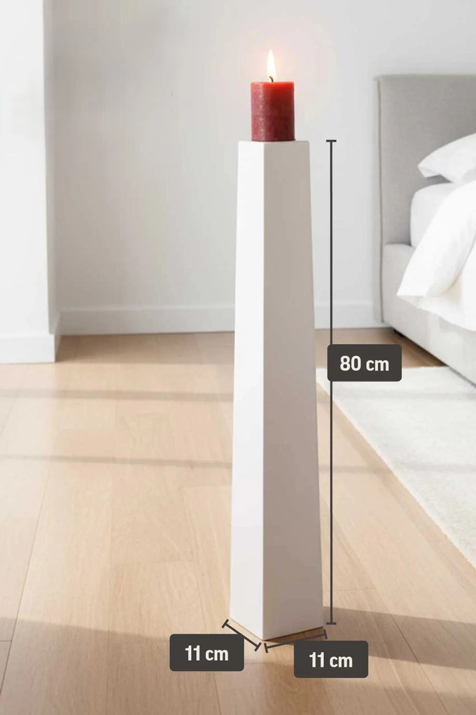 Váza OBELISK, sklolaminát, výška 80 cm, biely