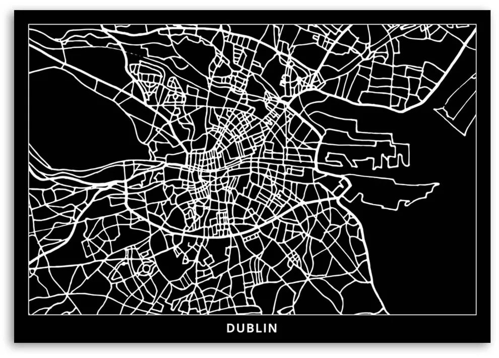 Gario Obraz na plátne Plán mesta Dublin Rozmery: 60 x 40 cm