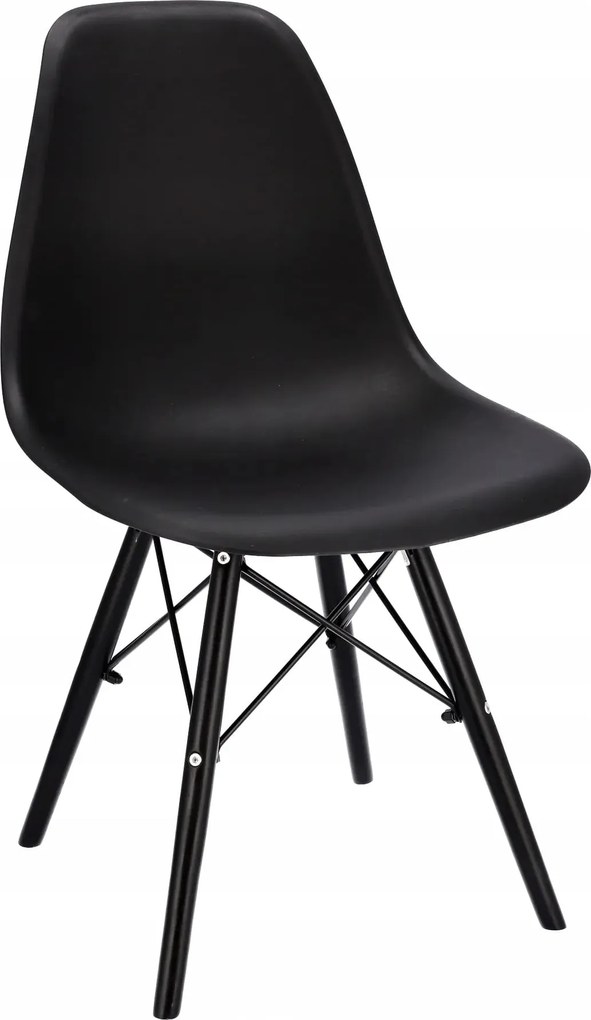 Dekorstudio Dizajnová jedálenská stolička v škandinávskom štýle - čierna s čiernymi nohami