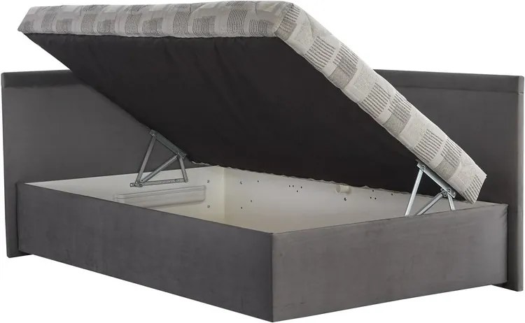 Rohová posteľ Travis ľavá120x200, šedá látka