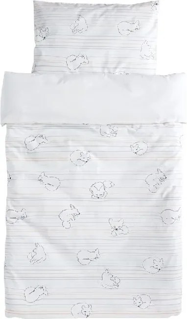lovel.sk Detská bavlnená posteľná bielizeň biela líška 70x80 cm