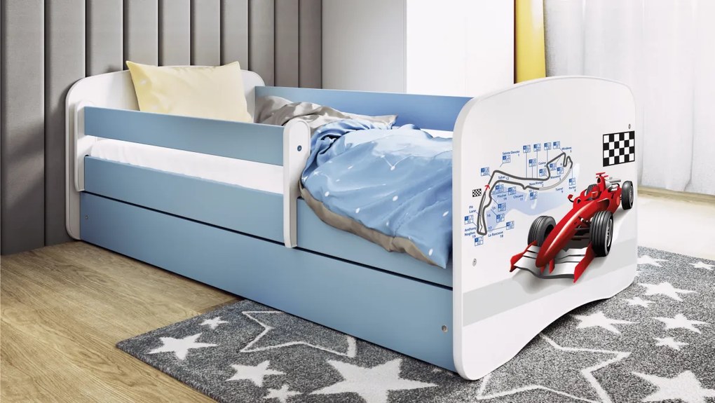 Detská posteľ Babydreams formula 1 modrá