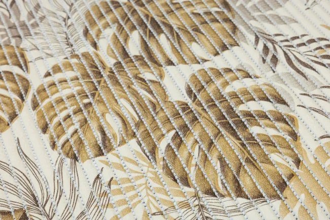 Kúpelňová penová rohož 265B Monstera béžová