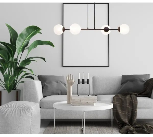 Luster na lanku FIRA 4xE27/60W/230V čierna