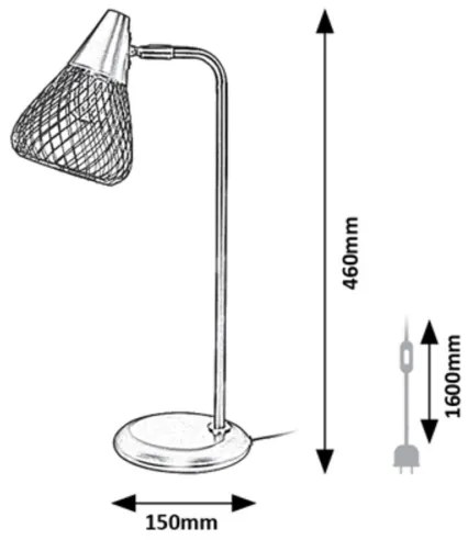 Rabalux 3181 - Stolná lampa FANNY 1xE14/25W/230V čierna
