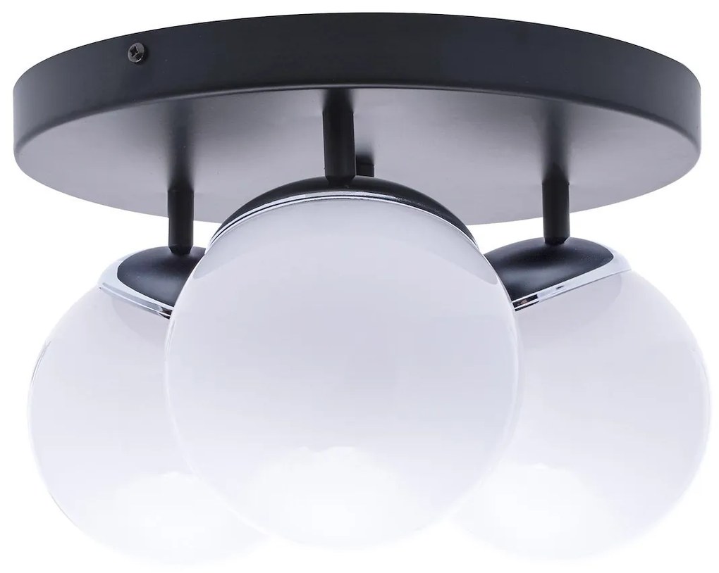 EUlight Stropné svietidlo Sfera, 3x biele sklenené tienidlo, b/ch, o